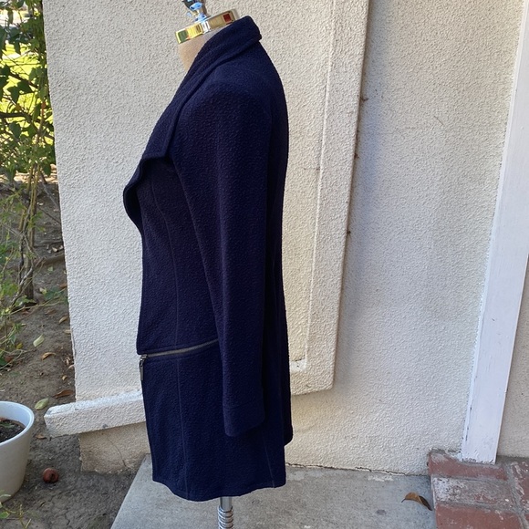Eva Varro blue stunning open jacket/blazer with two asymmetrical zippers - Picture 7 of 9